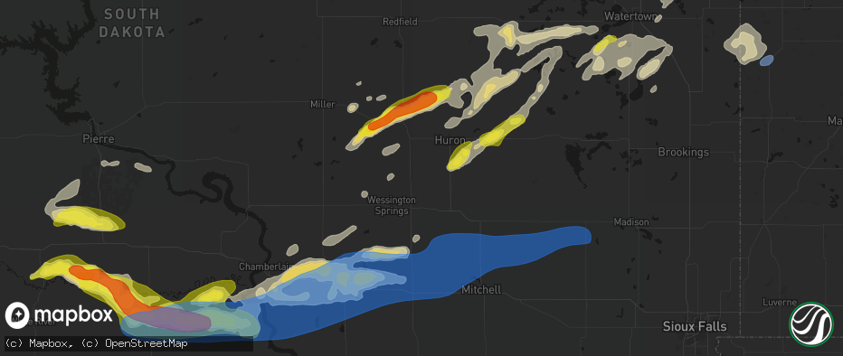 Hail map in Alpena, SD on June 3, 2026