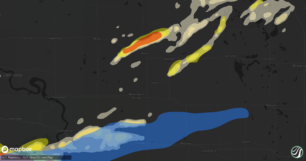 Hail map in Alpena, SD on June 3, 2026