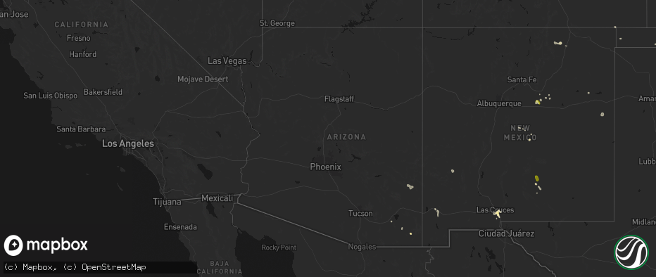 Hail map in Arizona on June 3, 2026