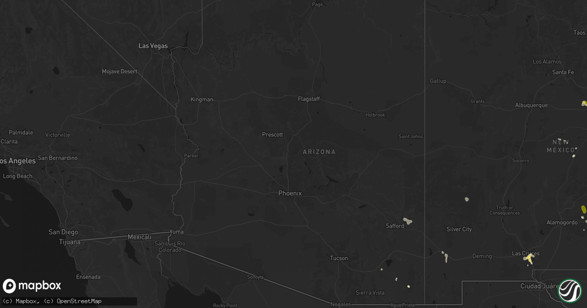 Hail map in Arizona on June 3, 2026