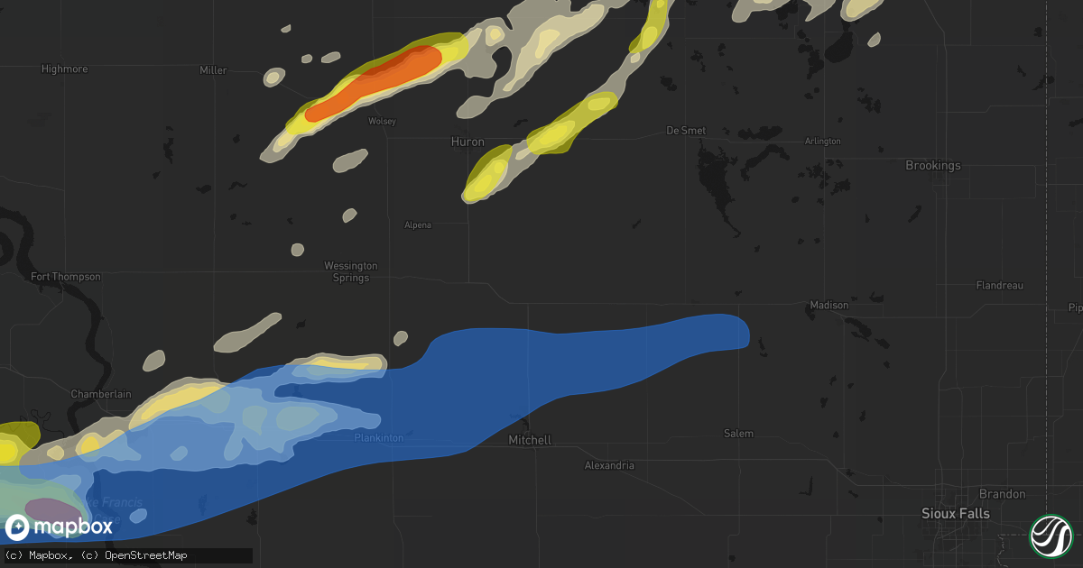 Hail map in Artesian, SD on June 3, 2026
