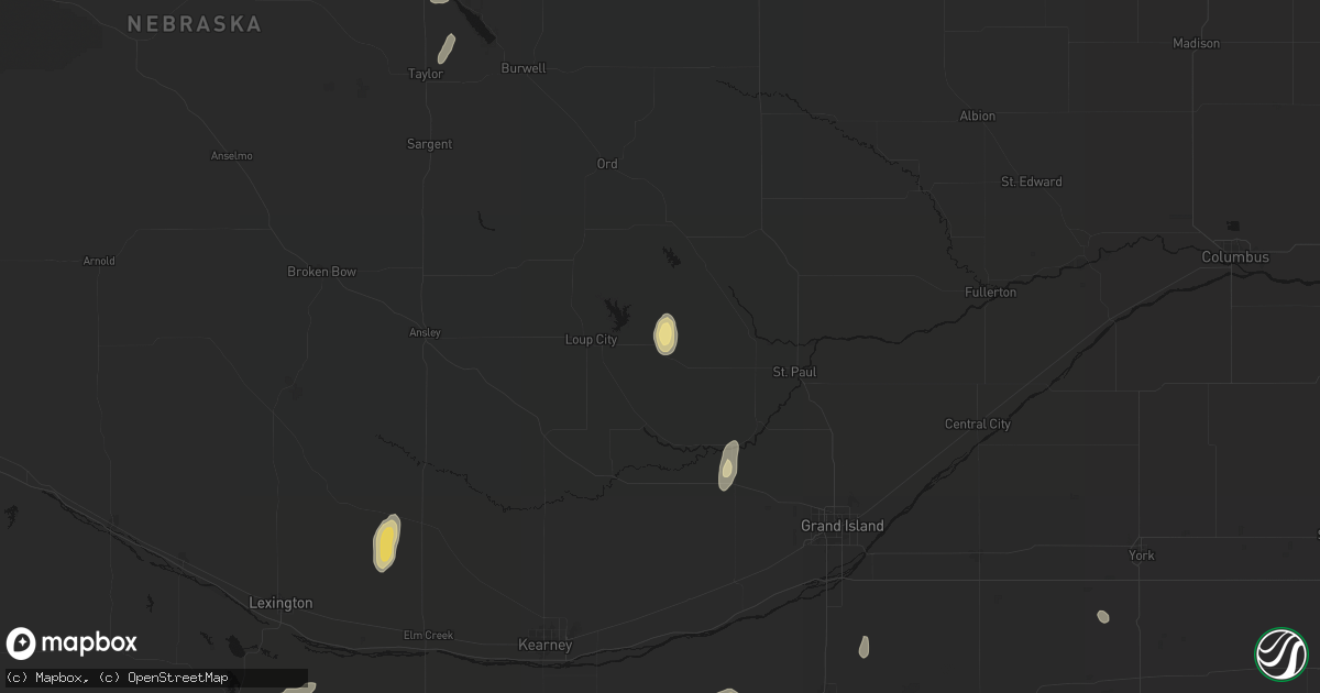 Hail map in Ashton, NE on June 3, 2026