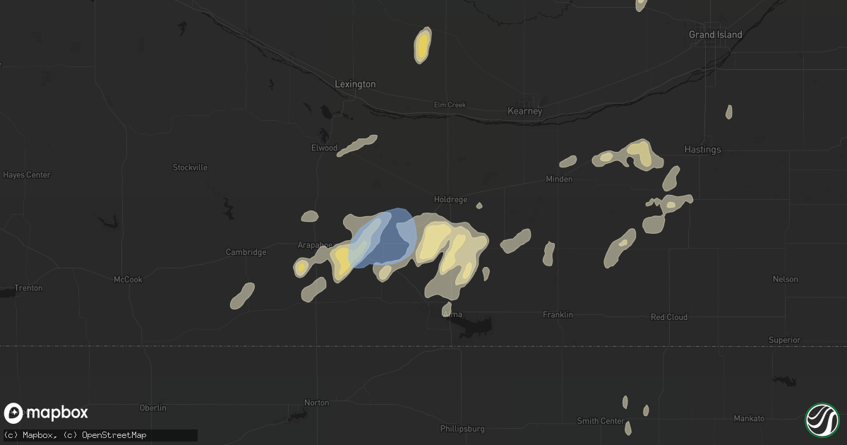 Hail map in Atlanta, NE on June 3, 2026