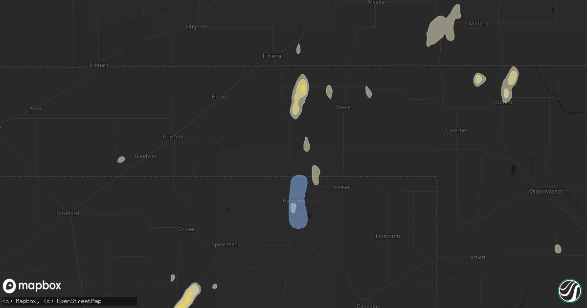 Hail map in Balko, OK on June 3, 2026