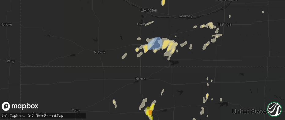 Hail map in Beaver City, NE on June 3, 2026