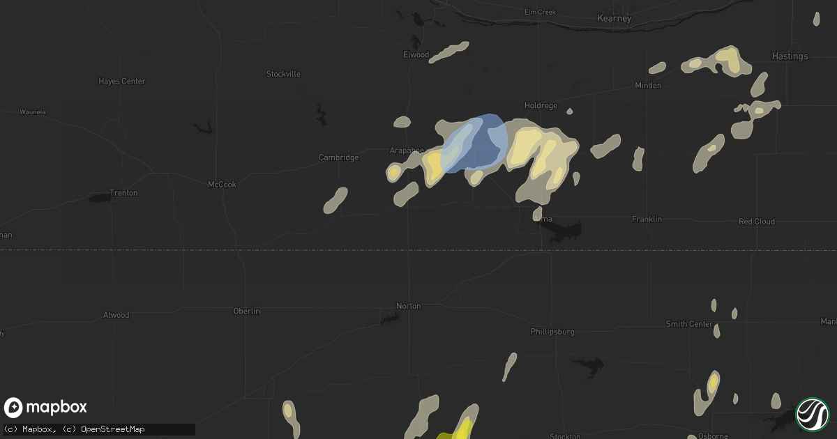 Hail map in Beaver City, NE on June 3, 2026