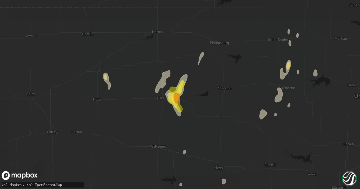 Hail map in Bogue, KS on June 3, 2026