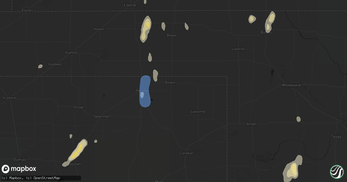 Hail map in Booker, TX on June 3, 2026