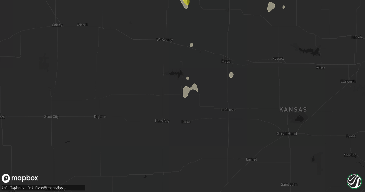 Hail map in Brownell, KS on June 3, 2026