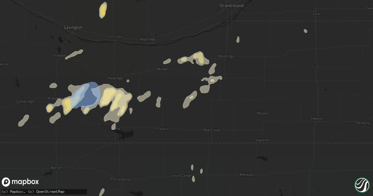 Hail map in Campbell, NE on June 3, 2026