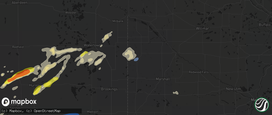 Hail map in Canby, MN on June 3, 2026