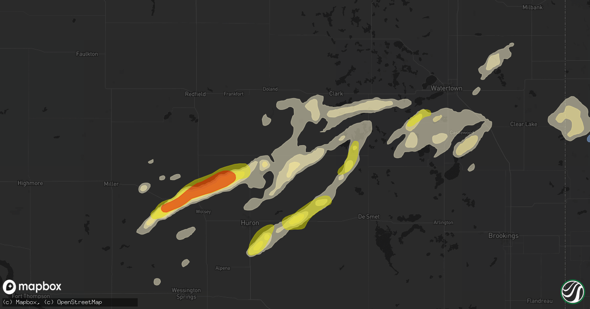 Hail map in Carpenter, SD on June 3, 2026