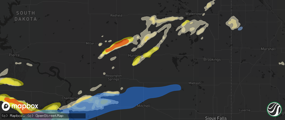 Hail map in Cavour, SD on June 3, 2026