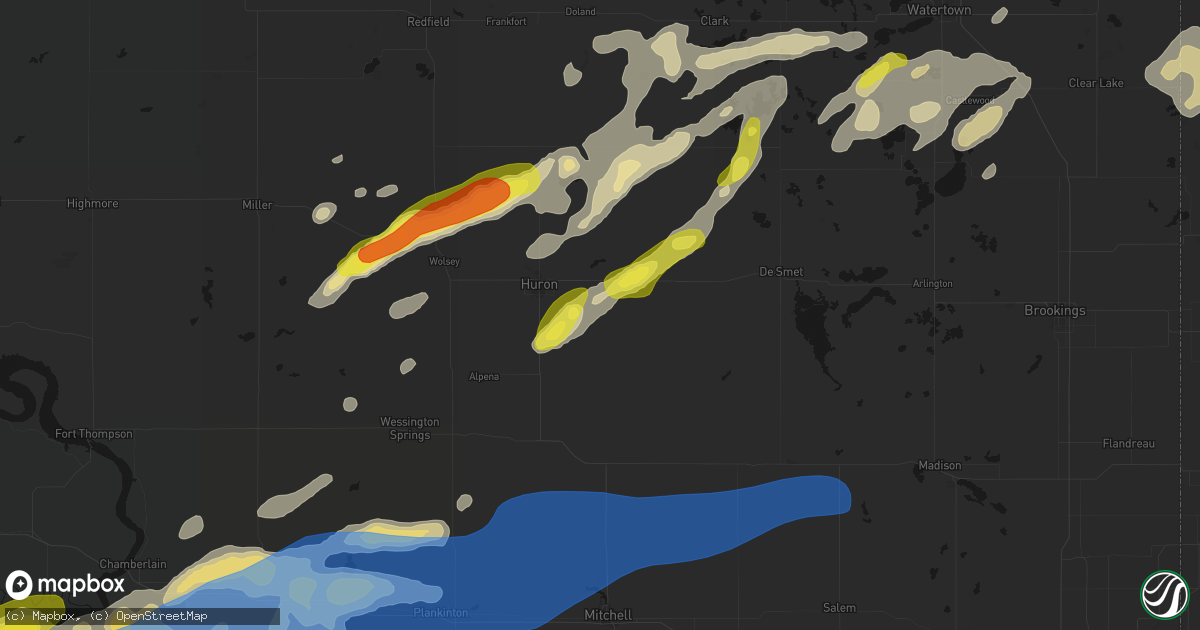 Hail map in Cavour, SD on June 3, 2026