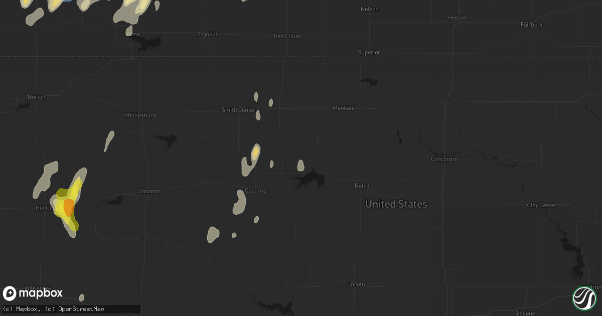 Hail map in Cawker City, KS on June 3, 2026