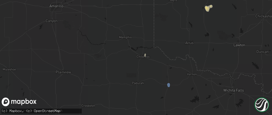 Hail map in Childress, TX on June 3, 2026