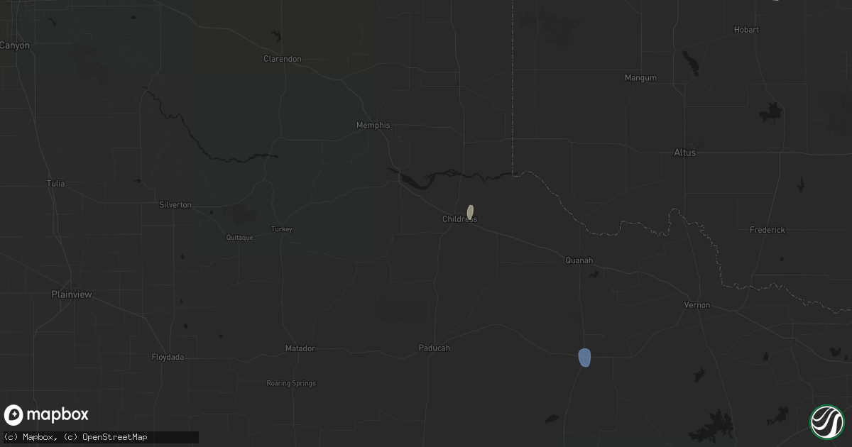 Hail map in Childress, TX on June 3, 2026