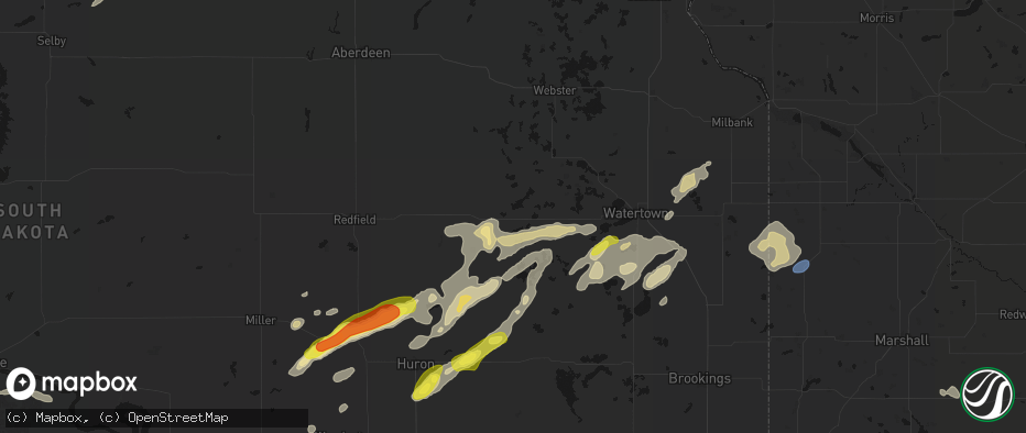 Hail map in Clark, SD on June 3, 2026