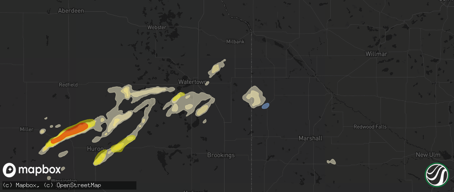 Hail map in Clear Lake, SD on June 3, 2026