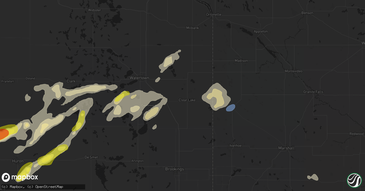 Hail map in Clear Lake, SD on June 3, 2026