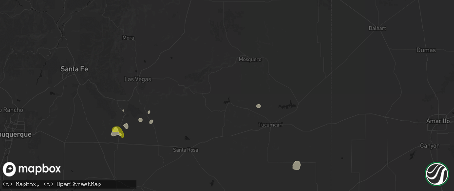 Hail map in Conchas Dam, NM on June 3, 2026