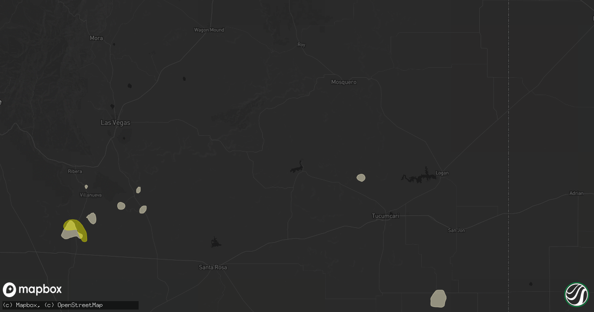 Hail map in Conchas Dam, NM on June 3, 2026