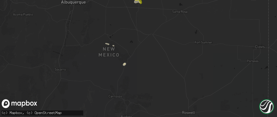Hail map in Corona, NM on June 3, 2026