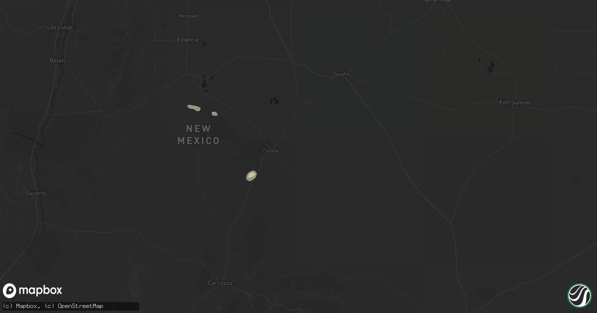 Hail map in Corona, NM on June 3, 2026