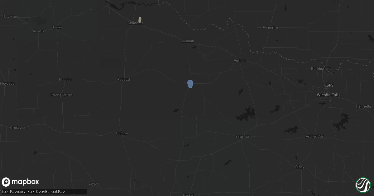 Hail map in Crowell, TX on June 3, 2026