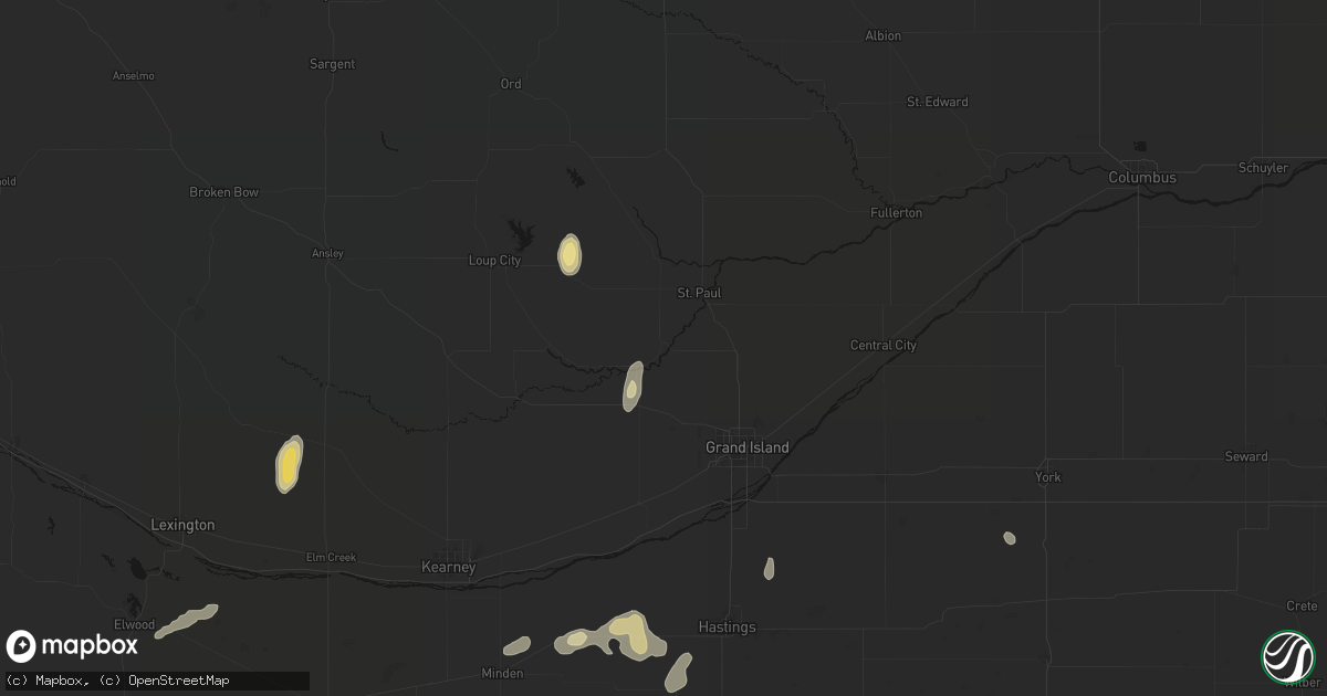 Hail map in Dannebrog, NE on June 3, 2026