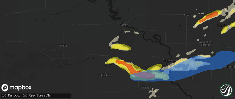 Hail map in Draper, SD on June 3, 2026