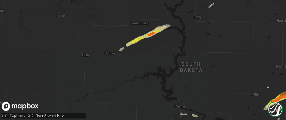Hail map in Eagle Butte, SD on June 3, 2026