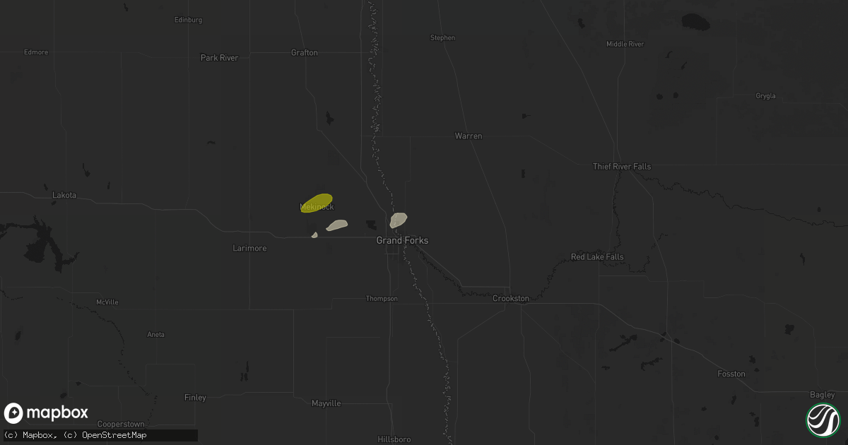 Hail map in East Grand Forks, MN on June 3, 2026