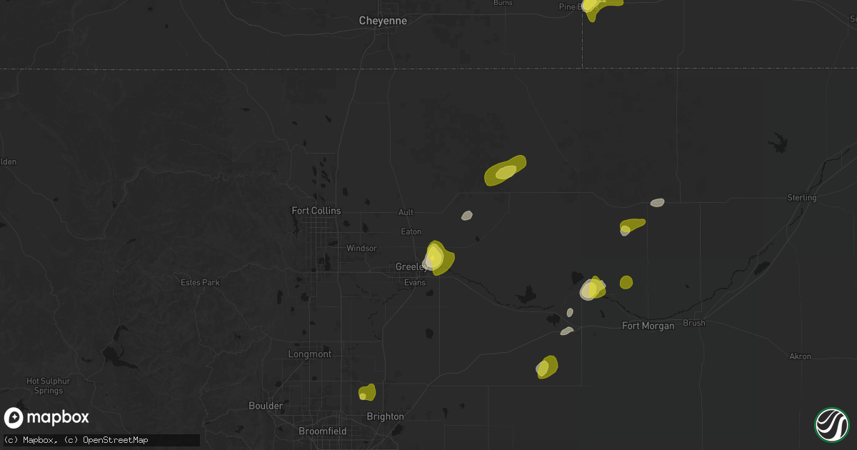 Hail map in Eaton, CO on June 3, 2026