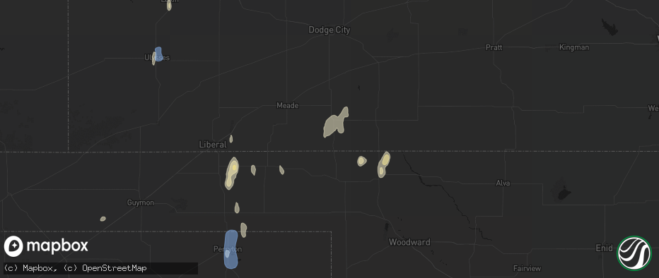 Hail map in Englewood, KS on June 3, 2026