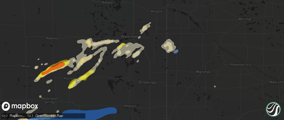 Hail map in Estelline, SD on June 3, 2026