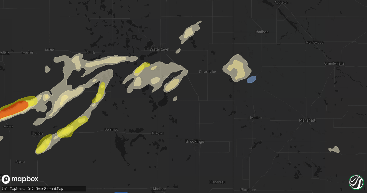 Hail map in Estelline, SD on June 3, 2026