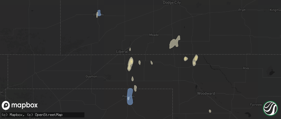 Hail map in Forgan, OK on June 3, 2026