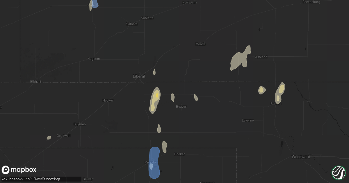 Hail map in Forgan, OK on June 3, 2026