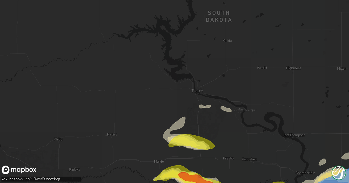 Hail map in Fort Pierre, SD on June 3, 2026