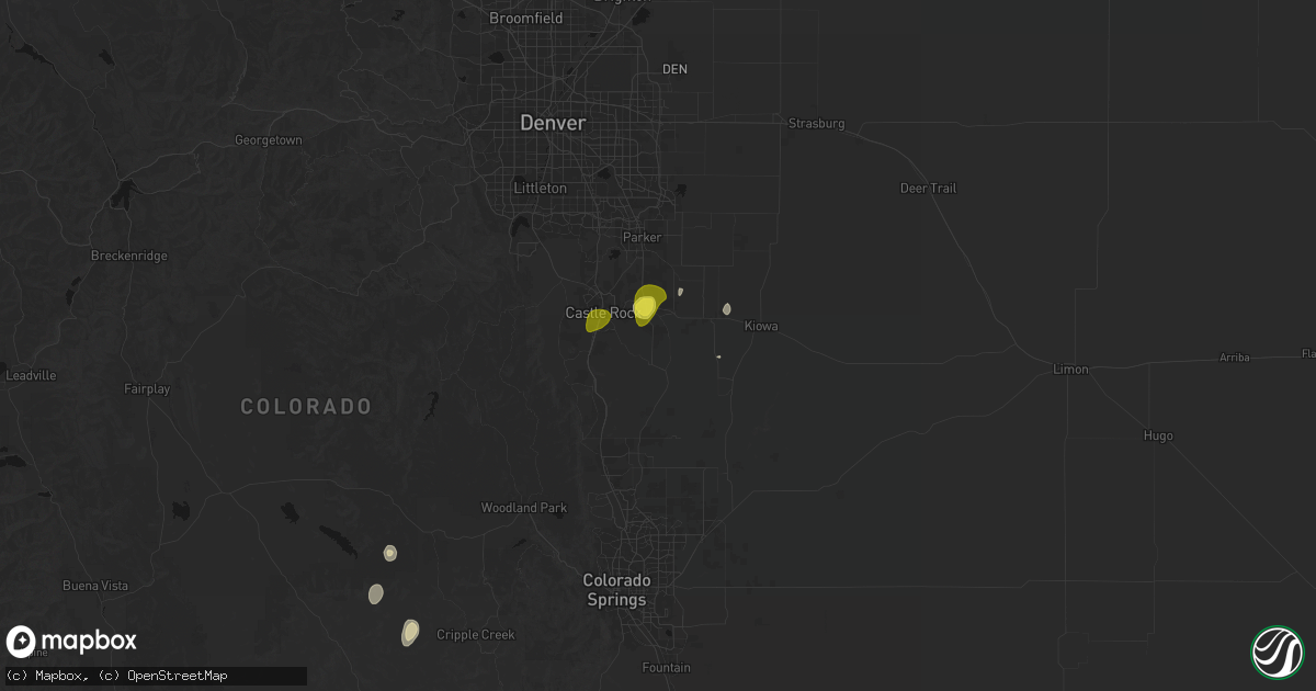 Hail map in Franktown, CO on June 3, 2026