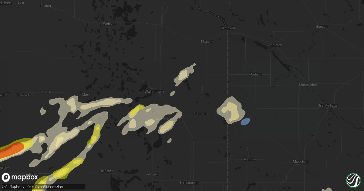 Hail map in Goodwin, SD on June 3, 2026