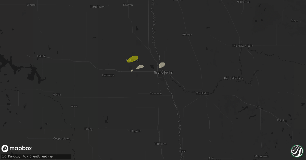 Hail map in Grand Forks, ND on June 3, 2026