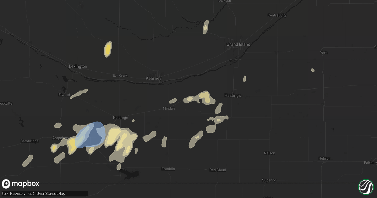 Hail map in Heartwell, NE on June 3, 2026