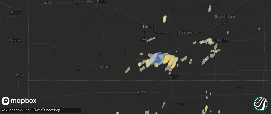 Hail map in Holbrook, NE on June 3, 2026