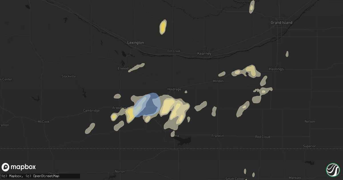 Hail map in Holdrege, NE on June 3, 2026