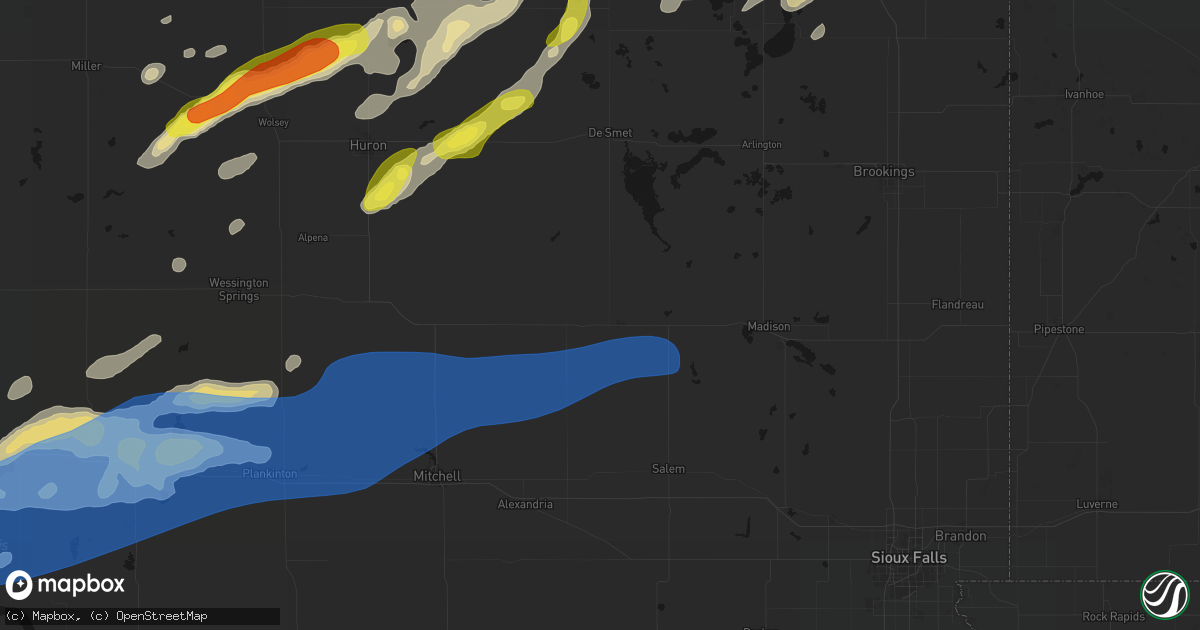Hail map in Howard, SD on June 3, 2026