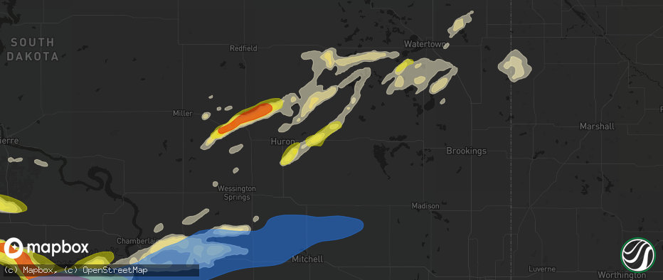 Hail map in Iroquois, SD on June 3, 2026