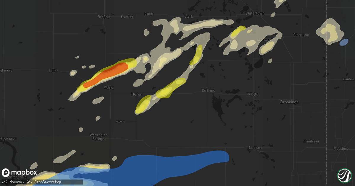 Hail map in Iroquois, SD on June 3, 2026