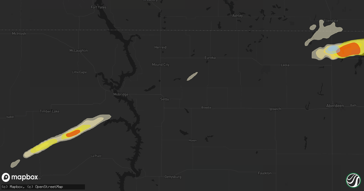 Hail map in Java, SD on June 3, 2026